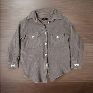 Quince Women 100% Merino Wool Shirt Jacket Taupe Outerwear Sz Medium